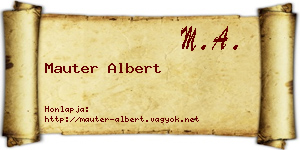 Mauter Albert névjegykártya